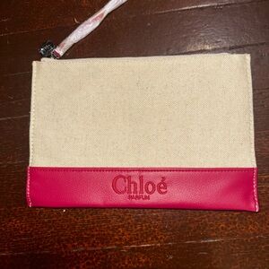Chloe Parfum Red and Canvas Cosmetic Bag